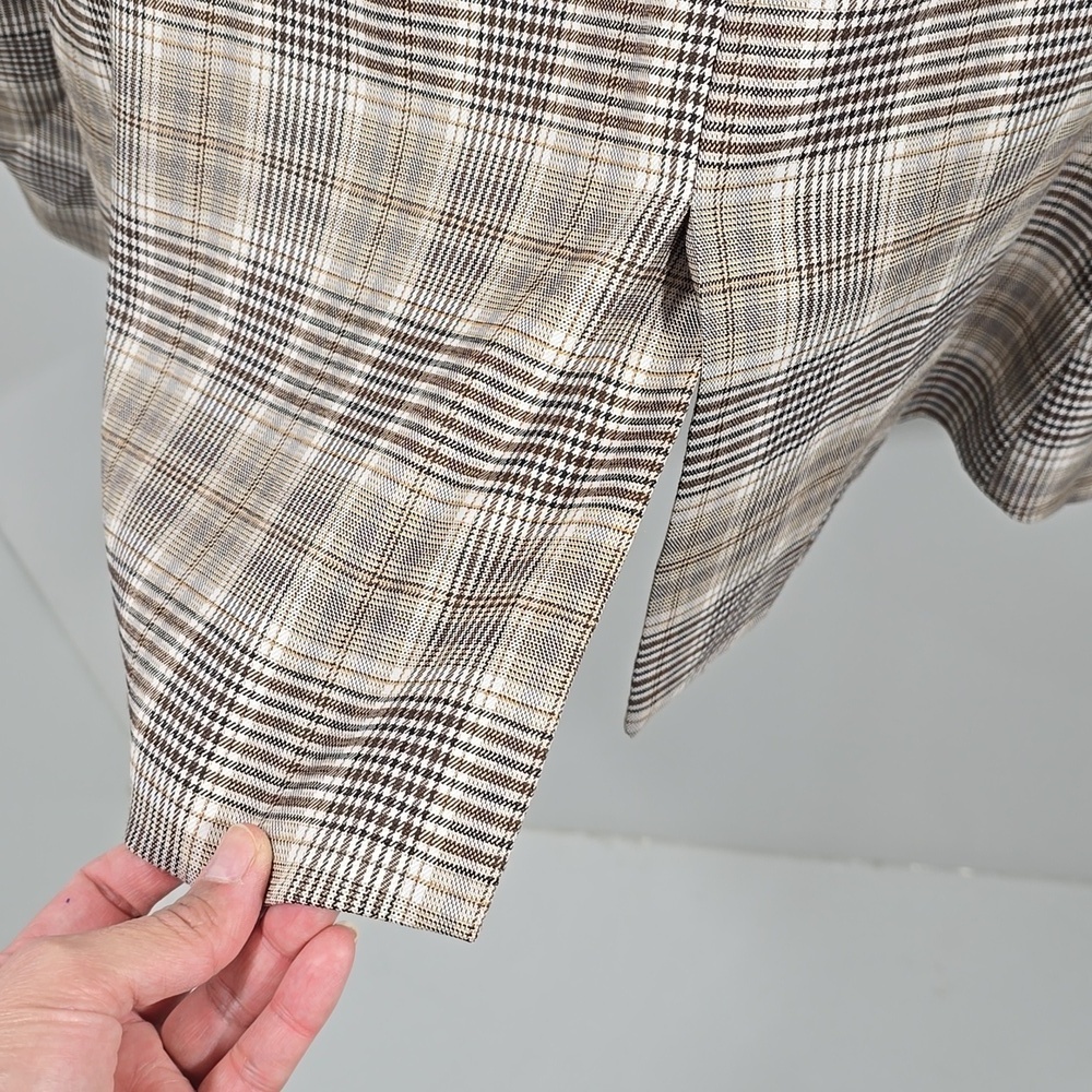 New Unbranded Brown Plaid Blazer Jacket - Size XXL - Picture 12 of 17